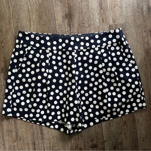 J. Crew Navy and White Polka Dot Jean Shorts